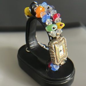 Narmi Ladies Quartz Double Beaded Band Watch